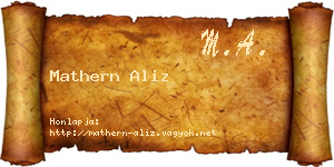 Mathern Aliz névjegykártya